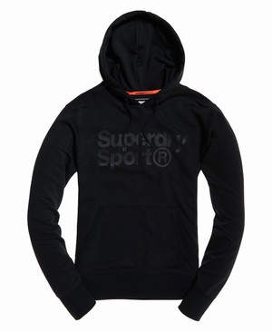 Superdry Core Sport Overhead Férfi Kapucnis Pulóver Fekete | GLUET0562